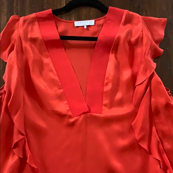 Sandro Venice Ruffled Top - L - Picture 8 of 10